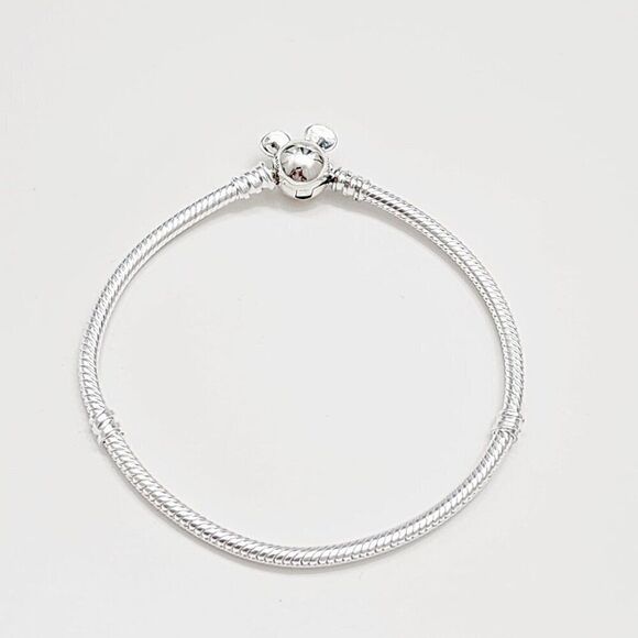 Pandora Mickey Mouse Clasp Bracelet Size 7.5 with 2 Charms - Picture 6 of 7